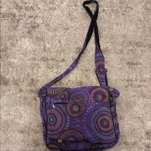 🍍 Himalaya Handmade Purple Aztec Multicolor Abstract Design Crossbody Purse New